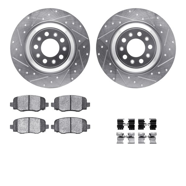 Dynamic Friction Co 7412-42012, Rotors-Drilled and Slotted-Silver w/Ultimate Duty Brake Pads incl. Hardware, Zinc Coated 7412-42012